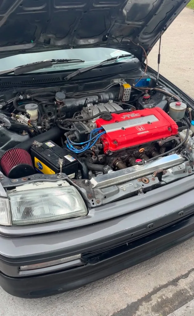 Honda VTEC engine bay after detailing near Navan