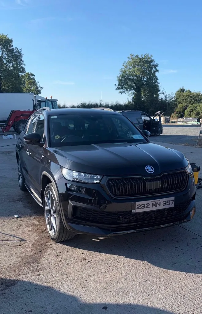 Black Skoda SUV after mobile detailing near Castleblayney