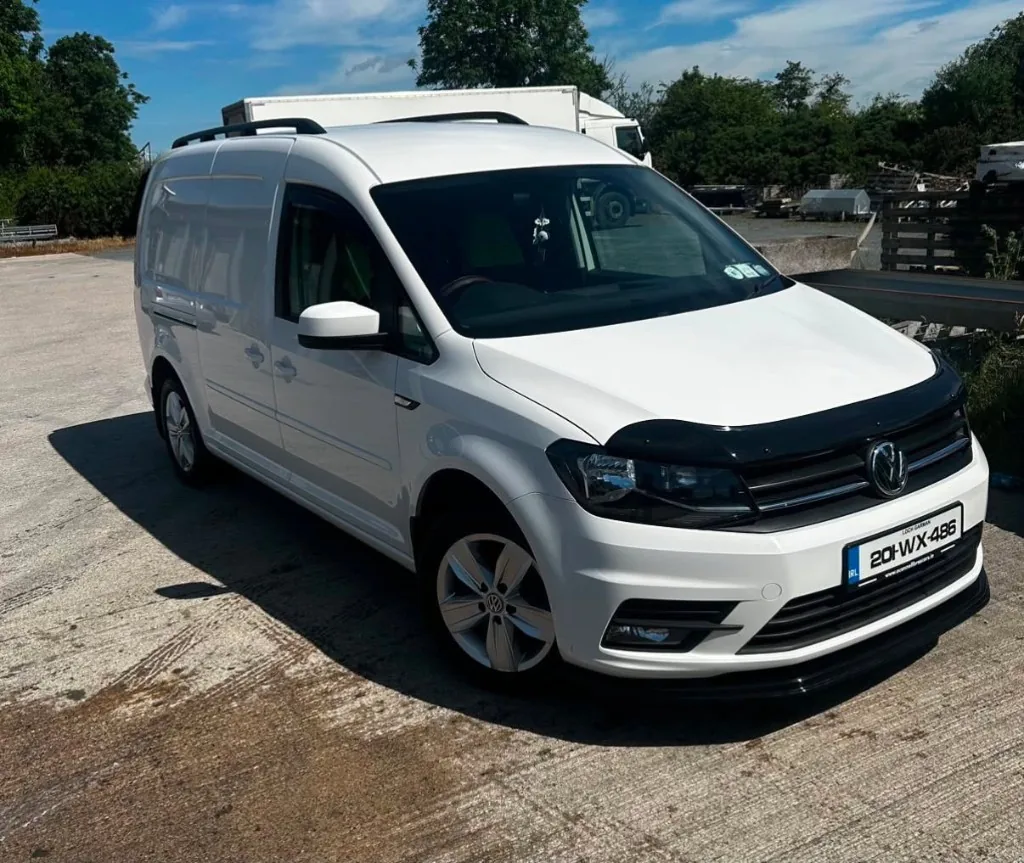 White Volkswagen Caddy after mobile detail near Bettystown